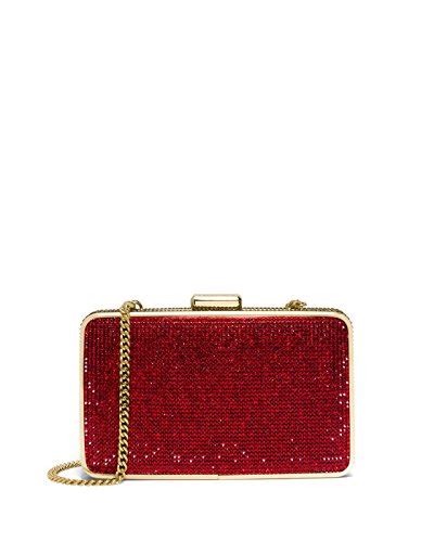 Michael Kors Elsie Dark Red/Siam Crystal Box Clutch